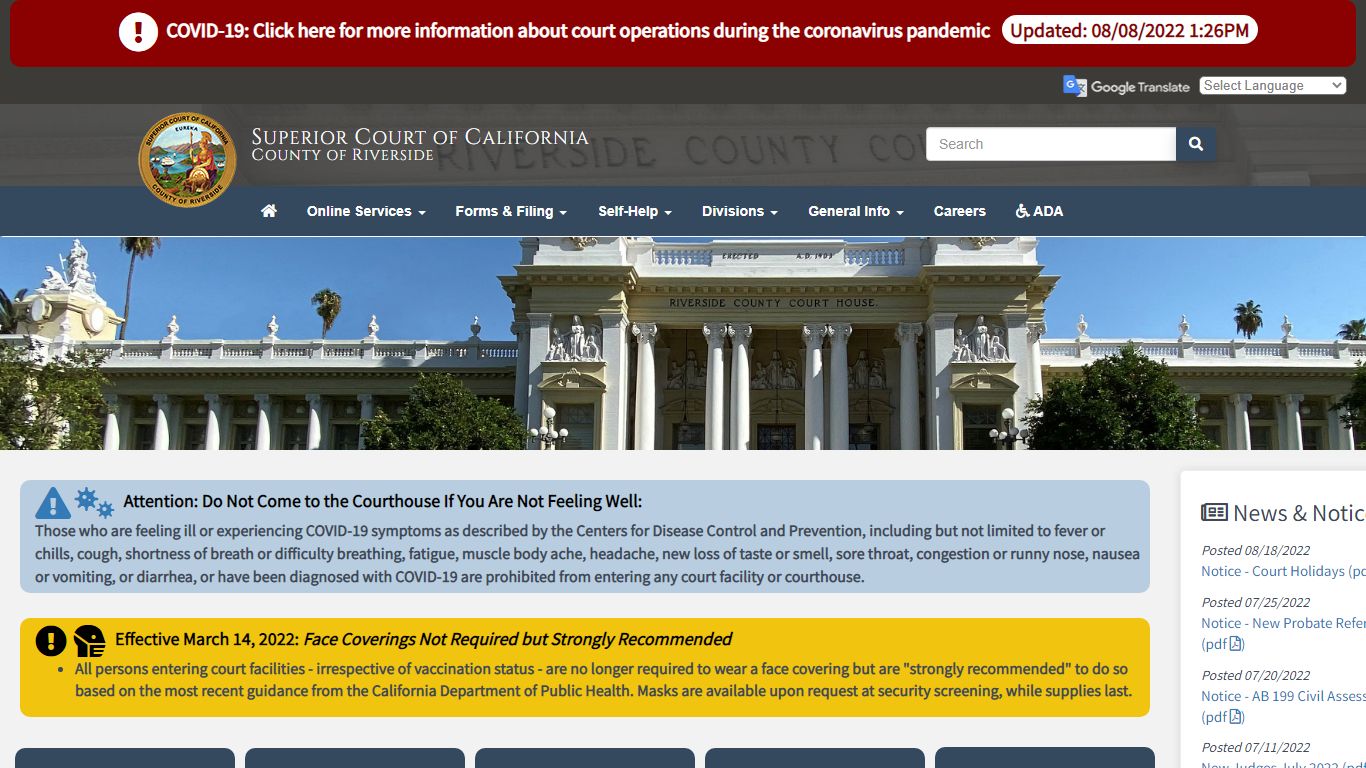 Case Type Listed Alphabetically - California